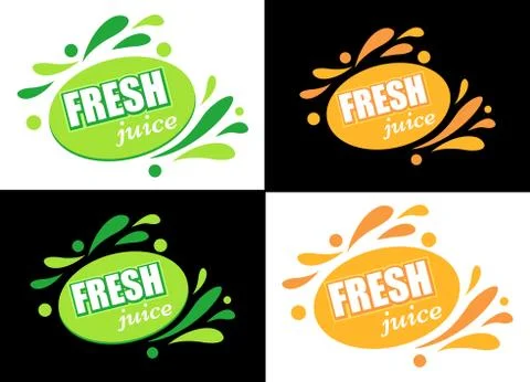 Label with text Fresh juice Stock Illustration