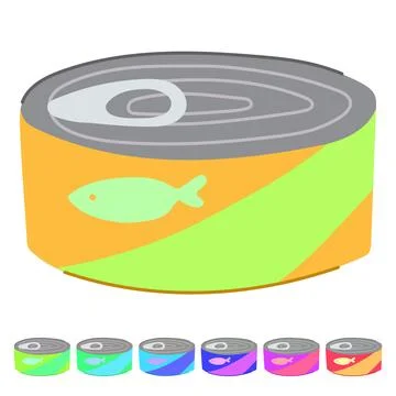 Label tin can vector cartoon graphic Stock Illustration