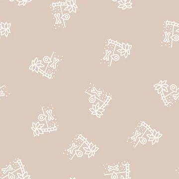 Label of treasure line seamless pattern Stock Illustration