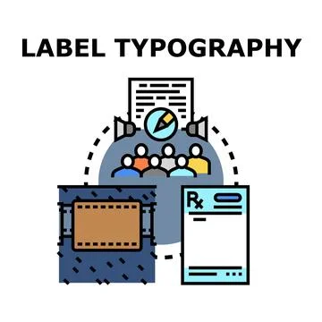 Label typography concept for product and document design イラスト素材