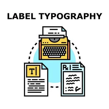 Label typography creating text and documents process イラスト素材