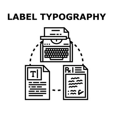 Label typography creating text and documents process Stock Illustration
