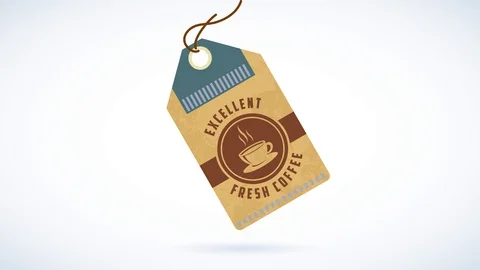 Label understanding science for a cafe mark designed with a mug including a hot Stock Footage 128351951