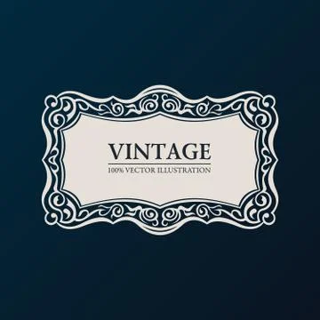 Label vector framework. Vintage banner decor Stock Illustration