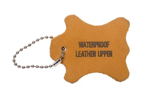 Label waterproof leather upper Foto stock
