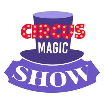 Label web banner welcome to the circus carnival slogan, badge tag celebration Stock Illustration