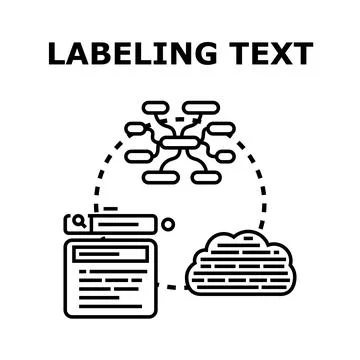 Labeling text data for machine learning and artificial intelligence Stock Illustration