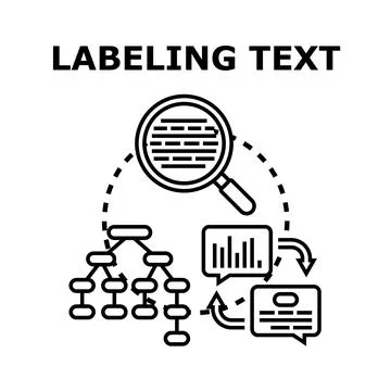 Labeling text data for machine learning analysis 库存插图