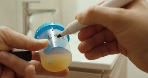 Labeling Urine Sample Container – Medical Identification Process 動画素材 334363966