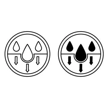 Labels Absorbs Quickly. Black and White Vector Icons. Sticker For Cosmetics.. Stock Illustration