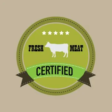 Labels and design elements of  fresh meat. vector illustration Stockillustratie