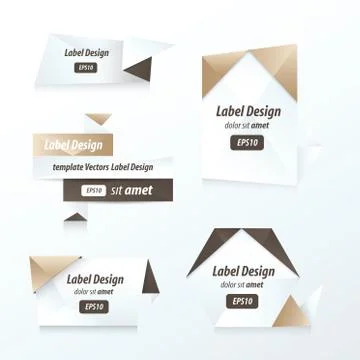 Labels collection set retro design Stock Illustration