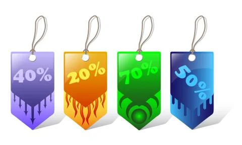 Labels with colors Stock Illustration