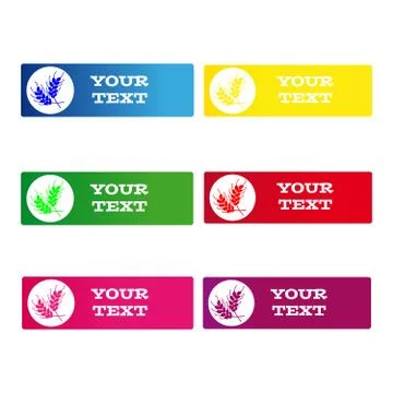 Labels with ears of corn on white background Stock Illustration