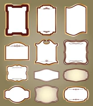 Labels frames and calligraphic elements. Vector Stock Illustration