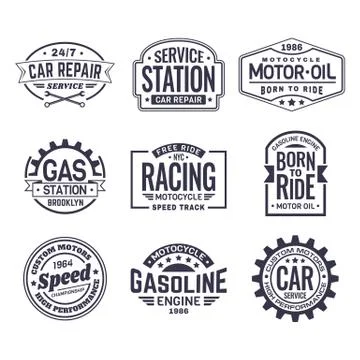 Labels for gas station Stock Illustration