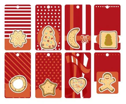 Labels with gingerbread, vector illustration Stock Illustration