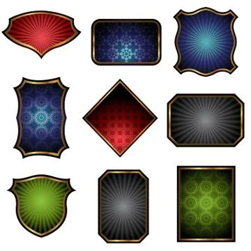 Labels with Golden Frames Illustrazione stock
