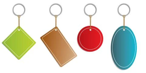 Labels hanging on rings Stock Illustration