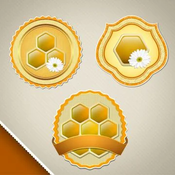 Labels for honey Stock Illustration