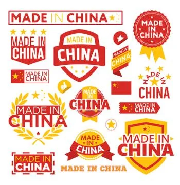 Labels made ??in China Stock Illustration