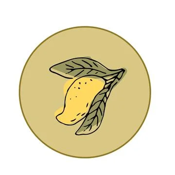 Labels with mango fruit sliced イラスト素材