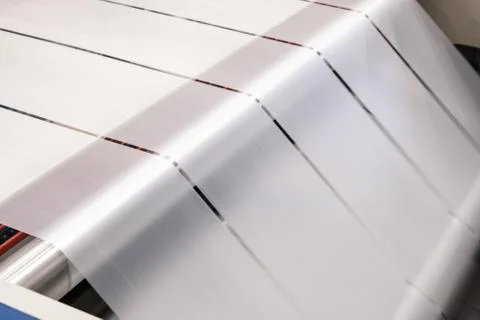 Labels manufacturing on flexo printing machine Stock-Fotos
