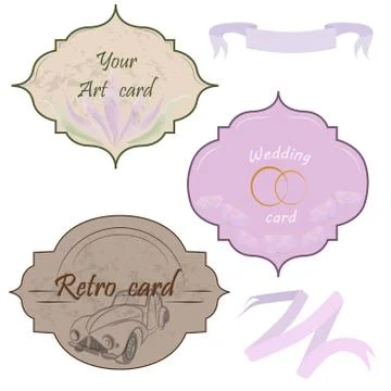 Labels nards tapes design elements Illustrazione stock