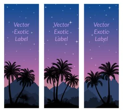 Labels with Palms Stock Illustration
