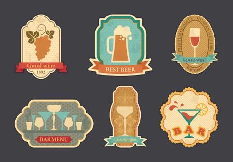 Labels of spirits Stock Illustration