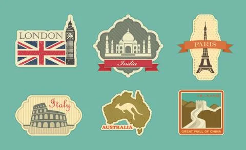 Labels of travel Stock Illustration