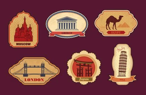 Labels of travel Stock Illustration