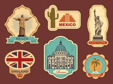 Labels of travel Stock Illustration