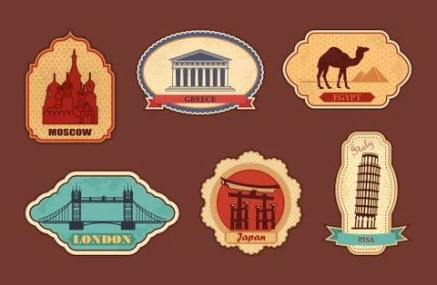 Labels of travel Stock Illustration