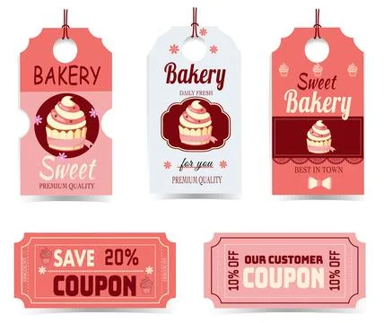 Label,tags,coupons for bakery Stock Illustration