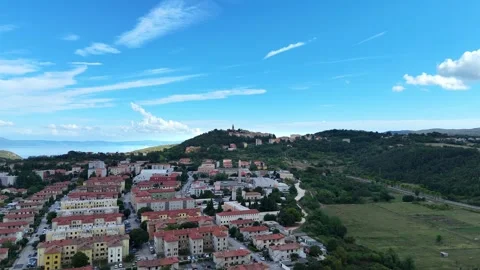 Labin from above, Croatia Stock Footage 292908209