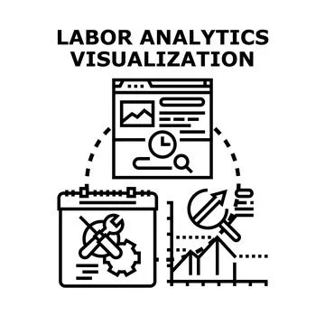 Labor analytics visualization creating data driven solutions Stock Illustration