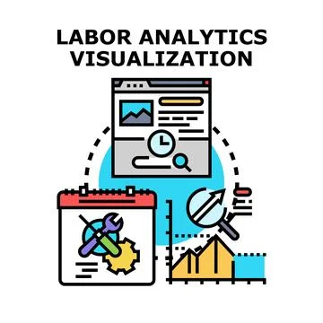 Labor analytics visualization creating data driven solutions Stockillustratie