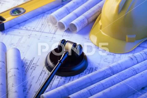 Labor and construction law. Stock Photos