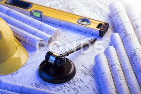 Labor and construction law. Stock Photos