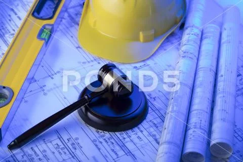 Labor and construction law. Stock Photos