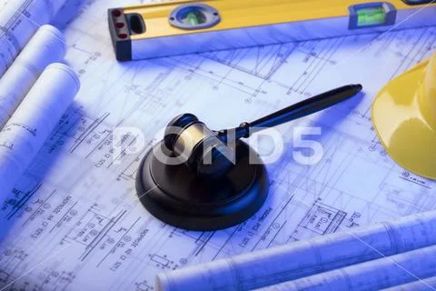 Labor and construction law. Stock Photos