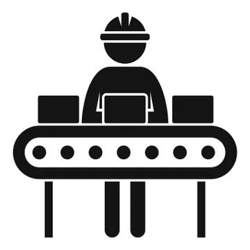 Labor assembly line icon, simple style Ilustración de archivo
