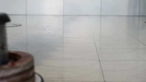 Labor cleaning the floor with cleaning machine Stock-Footage 118389449