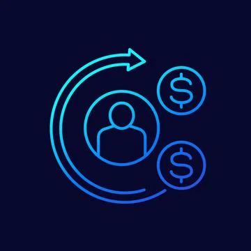 Labor cost optimization line icon Illustrazione stock