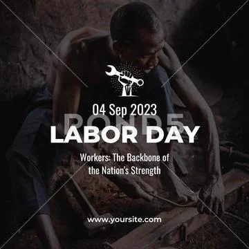Labor day 2023 celebration honoring workers' hard work and strength PSD Template