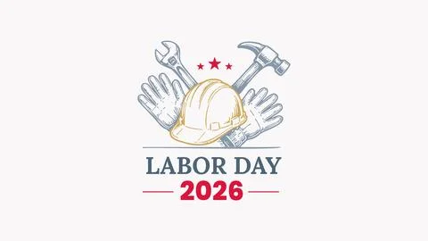 Labor Day 2026 Honoring Workers Stock Illustration