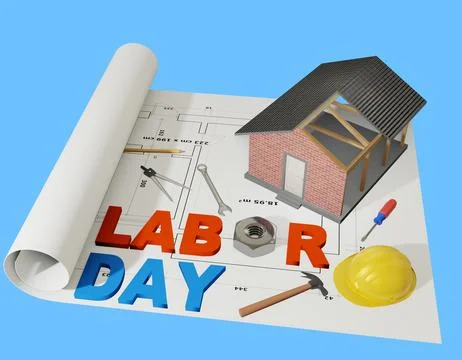 Labor day 3d concept Stock Illustration