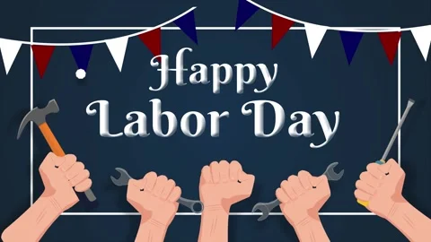 Labor day animated banner background labor day happy labor day us labor usa.. Stock Footage 251948528