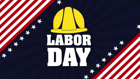 Labor day animated motion graphic greeting featuring american flag patterns.. Stock Footage 338421216